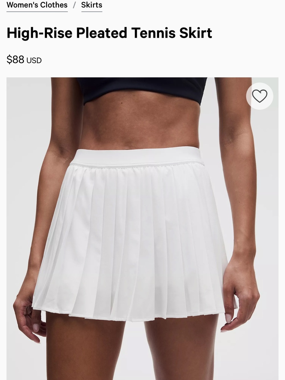 lululemon athletica White High-Rise Pleated Tennis Skirt size 12. Retails$88 nwt - Picture 3 of 7